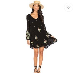 NWT FREE PEOPLE OXFORD FLORAL EMBROIDERED DRESS Boho Coastal Cowgirl Cottagecore